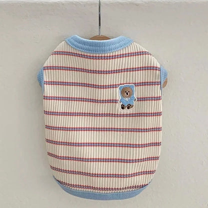 Adorable Striped Pet Vest 🌸🐾 Cozy Summer Shirt for Pups & Kitties! 🐶🐱