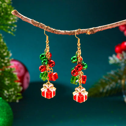 Pink Christmas Santa Earrings Dangle For Women Snowman Snowflake Tree 🎄🎅❄️