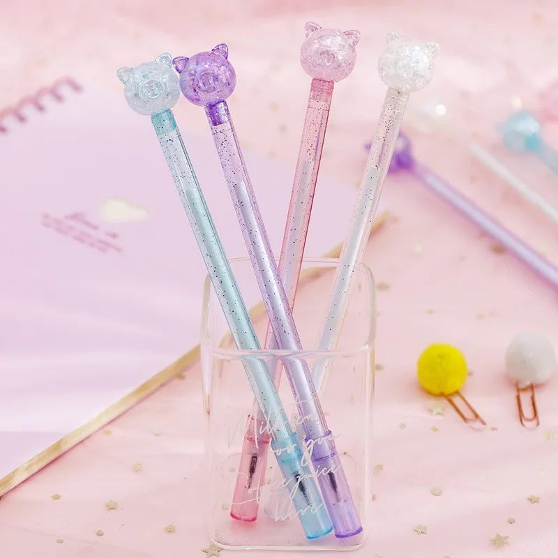Cute Kawaii Pink Pig Gel Pen 🐷✨ | Adorable Office & School Stationery | 0.5mm Crystal Ink | Ellen Brook