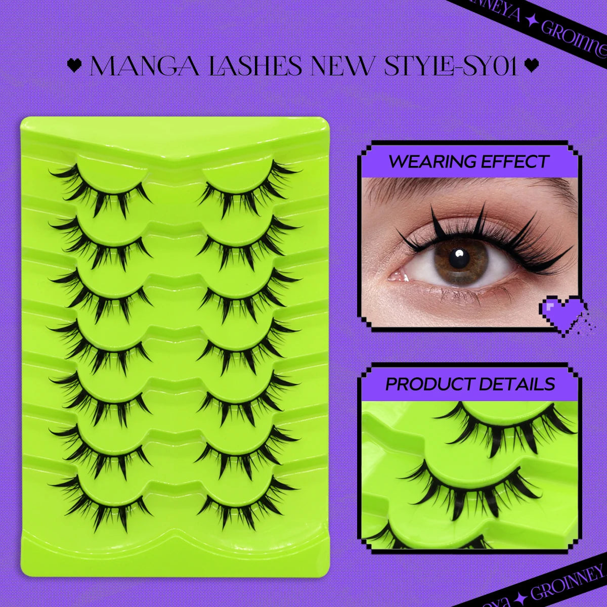 Manga Lashes 3D Natural Fluffy Cross Wispy Eyelashes 😺✨