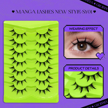 Manga Lashes 3D Natural Fluffy Cross Wispy Eyelashes 😺✨