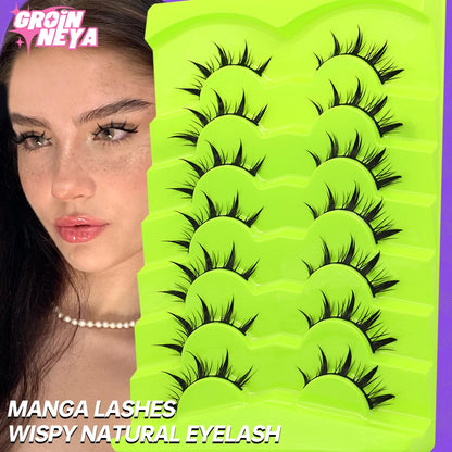 Manga Lashes 3D Natural Fluffy Cross Wispy Eyelashes 😺✨