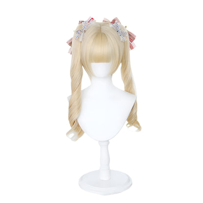 Cute Ombre Blonde & Black Double Ponytail Lolita Wig 🎀✨ - Kawaii Cosplay Hair with Bangs for Harajuku Style! 💖👸