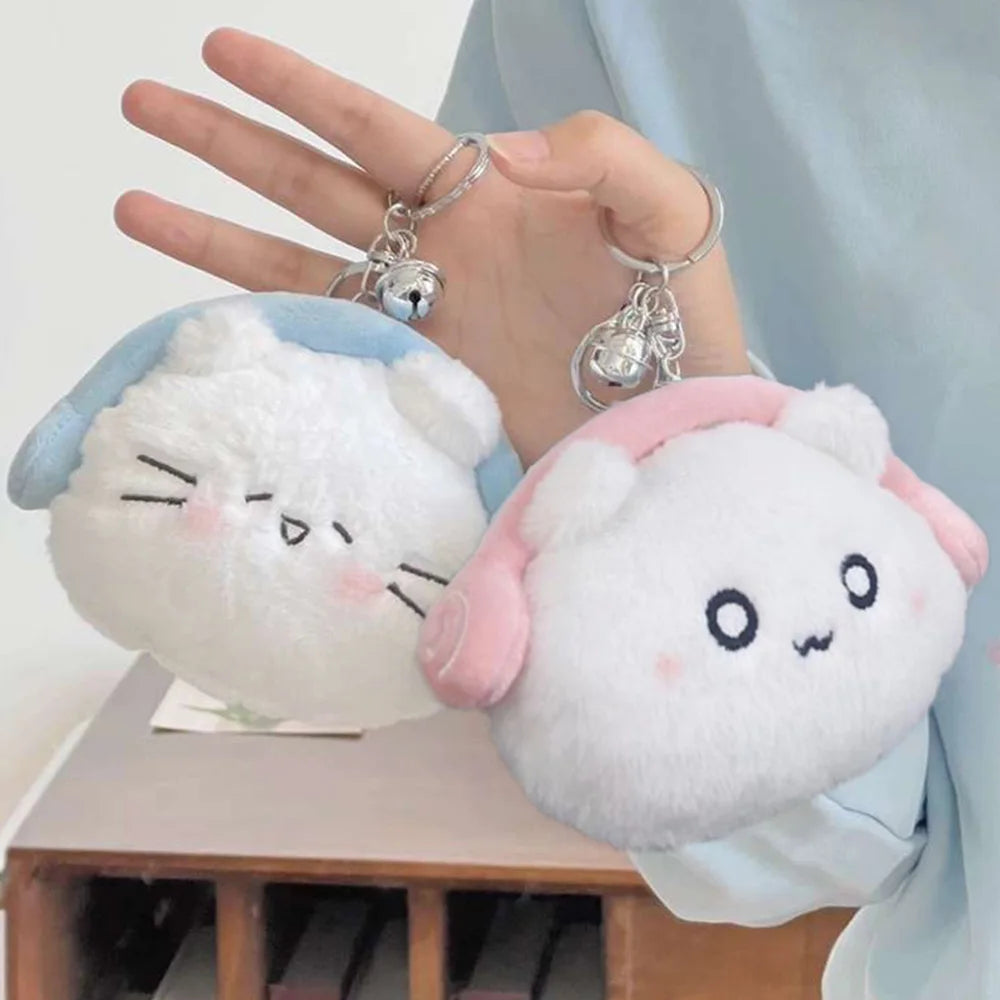 🐾 Adorable Mini Cat Plush Coin Wallet 🎀 Cute Storage for Keys & Headphones! 💖