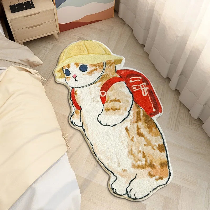 Kawaii Cat Anti-Slip Soft Rug 🐾✨ Cute Cartoon Floor Mat for Cozy Bedrooms & Playful Spaces