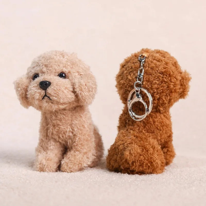12CM Teddy Plush Keychain Dog Pendant For Backpack And Car Decor 🐶🎀