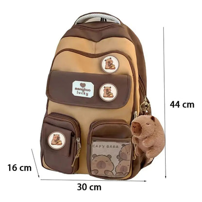 Adorable Kawaii Capybara Backpack 🐾✨ | Spacious, Waterproof, and Adjustable for Students! 🎒