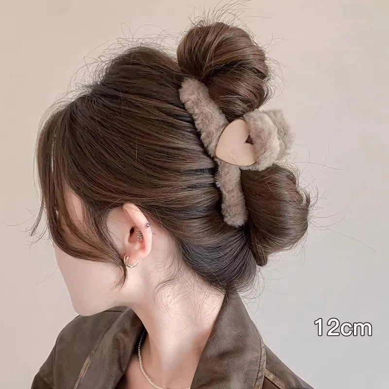 Kawaii Winter Plush Hair Claw 🐰✨ | Adorable Hair Clip for Women & Girls 💖 | Trendy Hair Accessories for Cozy Styles
