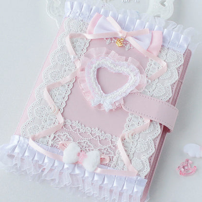 Pink A5 Binder With Lace Decor 💗 Cute ID Card Holder 📚 School Stationery