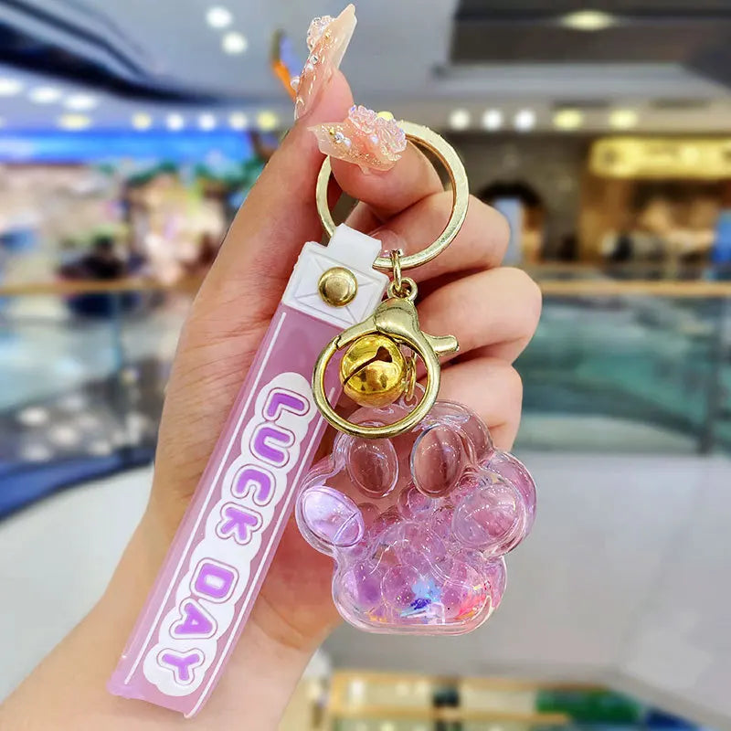 ✨ Cute Cat Claw Bubble Bead Liquid Flowing Sand Keychain Pendant 🌈 Perfect Friendship Gift for All! 🐾 - Pixie Quill