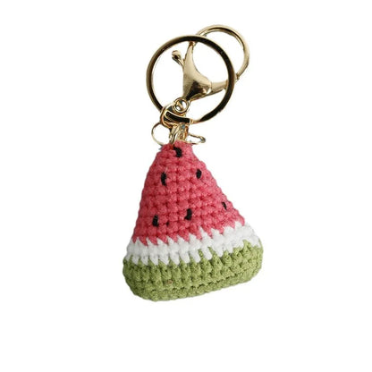 Watermelon Weaving Crochet Keychain Wool Pendant Gifts For Keys 🍉🧶