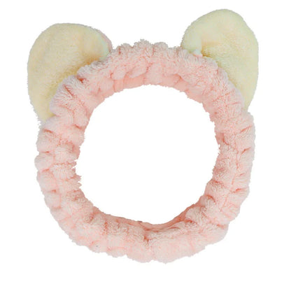 Women Wash Face Makeup Soft Coral Fleece Elastic Headband Head Wrap Cute Rabbit Bow Animal Ears Hairband Girl Hair Accessories