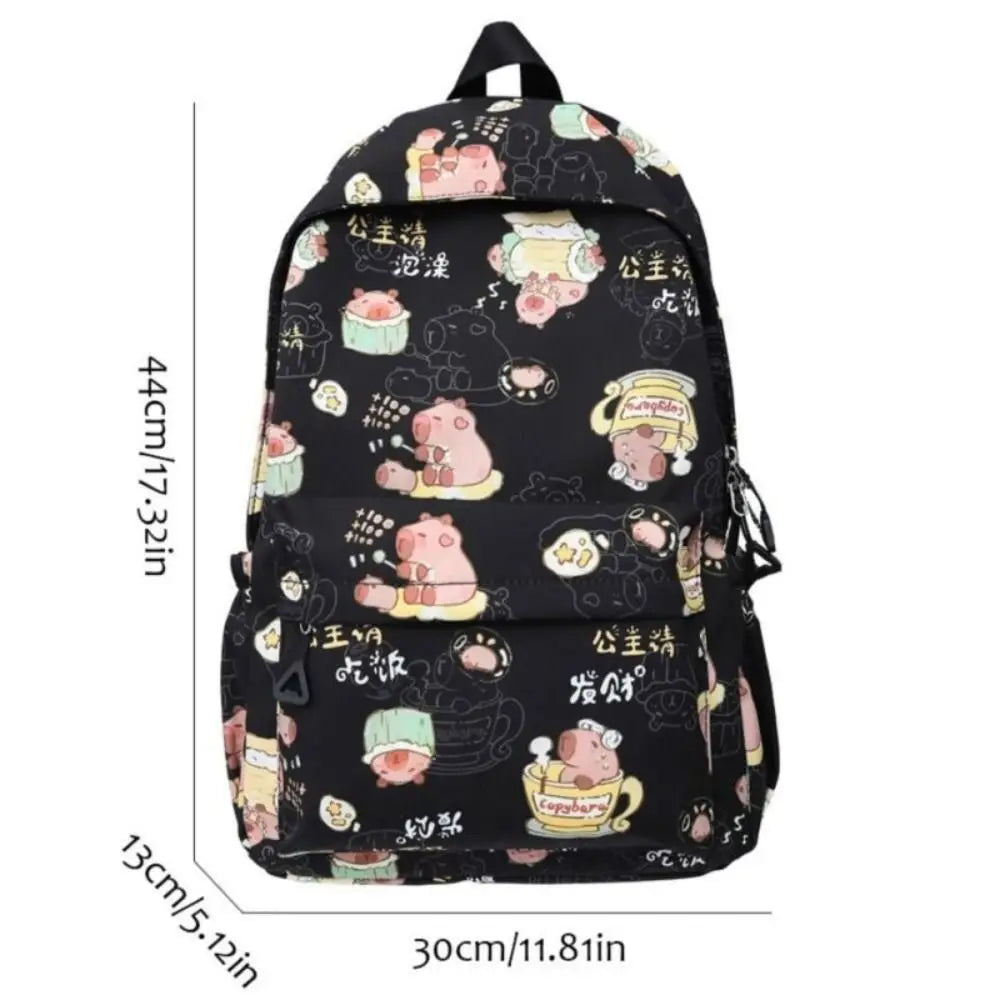 Capybara Backpack 🦙 | Fun & Spacious Nylon School Bag for Students 🎒✨