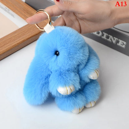 Fluffy Bunny Keychain 🐰✨ Adorable Pom Pom Charm for Bags & Keys! 🐇💖 - Pixie Quill