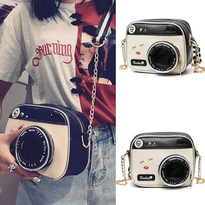 Kawaii Retro Camera Crossbody Bag 🎀✨ | Cute Mini PU Leather Messenger Purse for Fashionable Ladies 👜💕