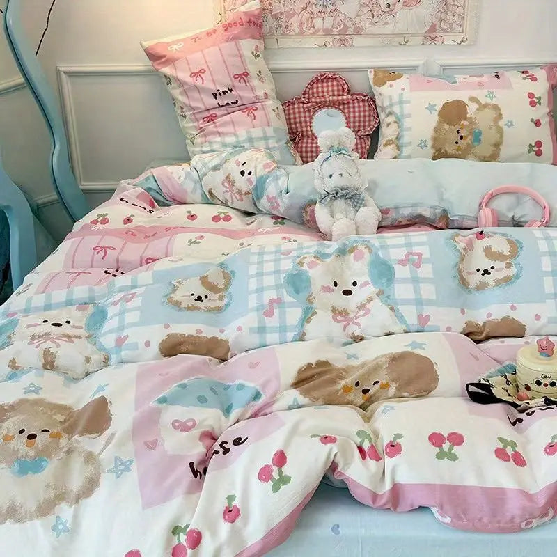 Kawaii Kids' Bedding Set 🛏️✨ | Cozy Duvet Cover & Pillowcase Collection for Playful Dreams 🌈💖