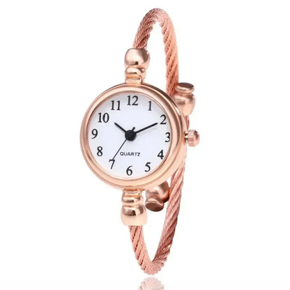 ✨ Kawaii Gold Bangle Watch 🌟 | Retro Stainless Steel Ladies Quartz Timepiece ⌚️💖