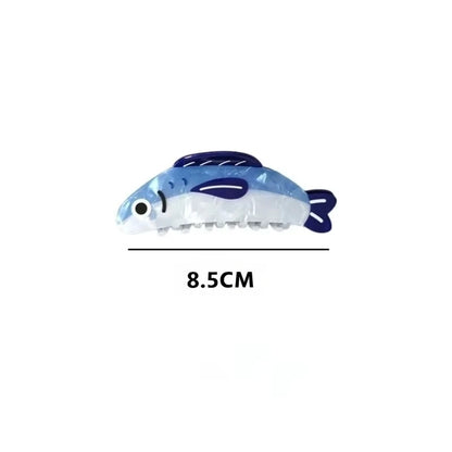 Ocean Sardine Hair Clip Cute Shark Texture Ponytail Holder Hair Accessory 🐟✨