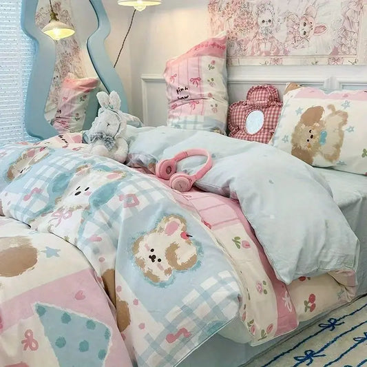 Kawaii Kids' Bedding Set 🛏️✨ | Cozy Duvet Cover & Pillowcase Collection for Playful Dreams 🌈💖