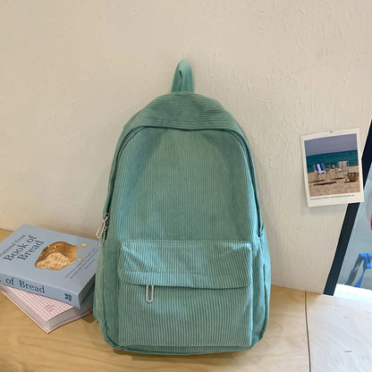 🎒 Cozy Corduroy Cutie: Japanese-Inspired Backpack for School Adventures! 🌟 - Pixie Quill