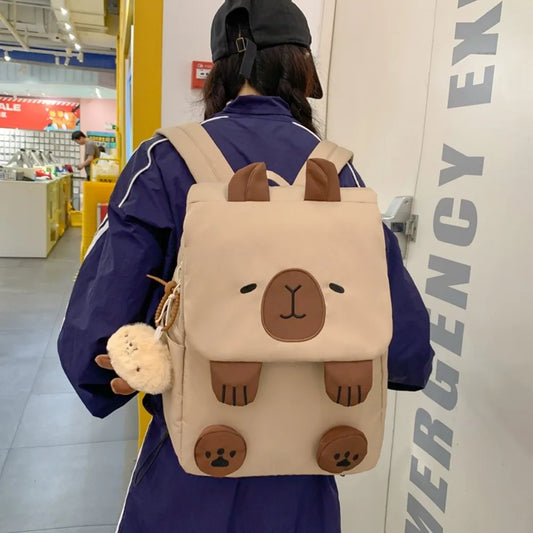 Adorable Kawaii Capybara Backpack 🐾 | Large Capacity Travel Bag 🎒 | Perfect for Students & Couples 💕 | Waterproof Crossbody Handbag 🎁