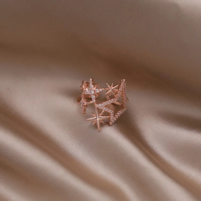 Kawaii Love Crystal Ring 💖✨ - 14K Gold Plated Heart Design for Elegant Daily Wear! 🌟💍