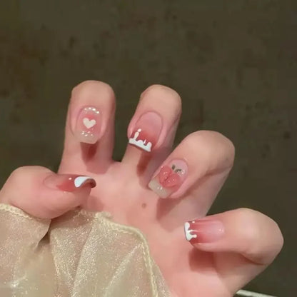 Cute Kawaii Bunny Press-On Nails 🐰✨ | 24 Pcs Full Coverage Acrylic Nail Art Set 🎨 | Reusable & Adorable Fake Nails with Tools! 💅🌸