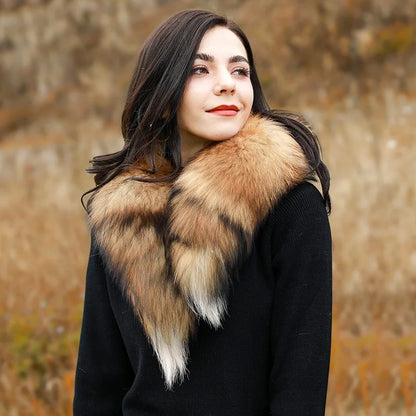 Genuine Natural Fox Fur Scarf With Drawstring 90 Cm Cozy Warm Winter Neck Warmer For Women Men 🦊❄️