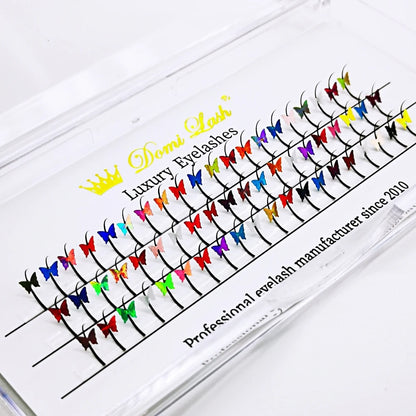 ✨ Rainbow Glitter Lashes - Kawaii Butterfly Star Individual Extensions for Magical Makeup! 🌈💖