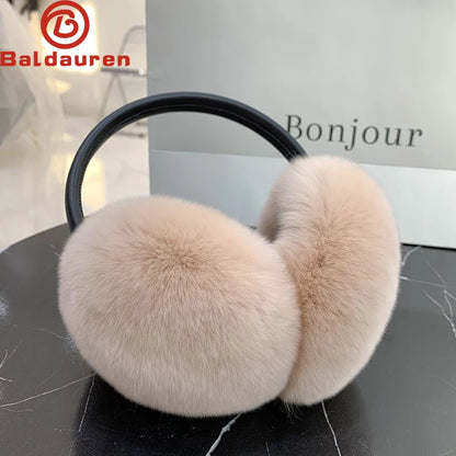 Natural Rex Rabbit Fur Ear Muffs For Women And Kids Cozy Winter Warmth 🐰