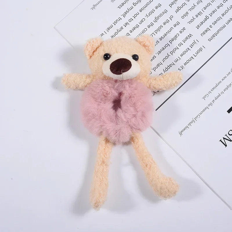 🐾 Adorable Plush Ponytail Headband - Cute Cartoon Animal Hair Ties for Kids! 🌟