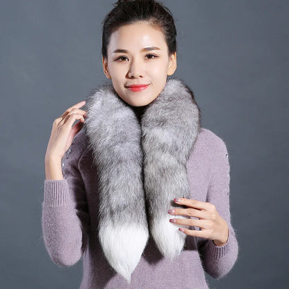 Genuine Natural Fox Fur Scarf With Drawstring 90 Cm Cozy Warm Winter Neck Warmer For Women Men 🦊❄️