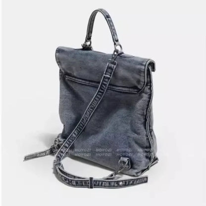 Kawaii Denim Dream Backpack 🎒✨ | Cute Retro Style Bag for Girls | Perfect for College & Everyday Fun! 🌼💖