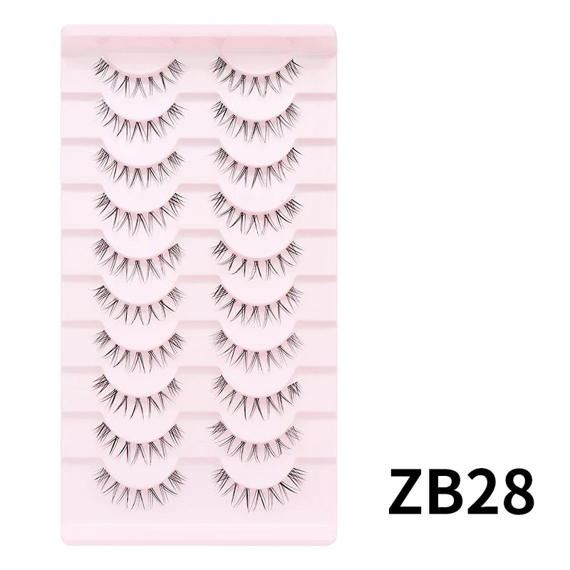 Adorable Manga Style False Eyelashes 10 Pairs Natural Full Strip Lashes For Anime Look Makeup ✨🐰🎀🌸
