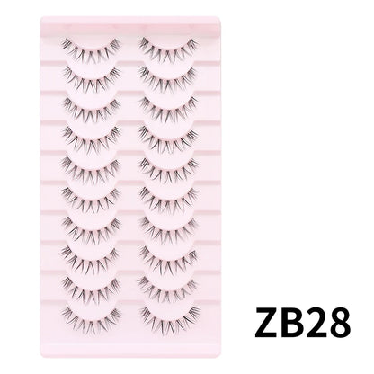 Adorable Manga Style False Eyelashes 10 Pairs Natural Full Strip Lashes For Anime Look Makeup ✨🐰🎀🌸