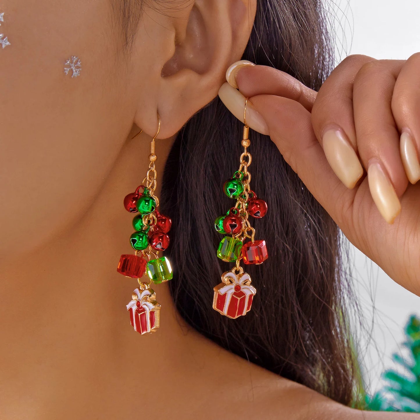 Pink Christmas Santa Earrings Dangle For Women Snowman Snowflake Tree 🎄🎅❄️