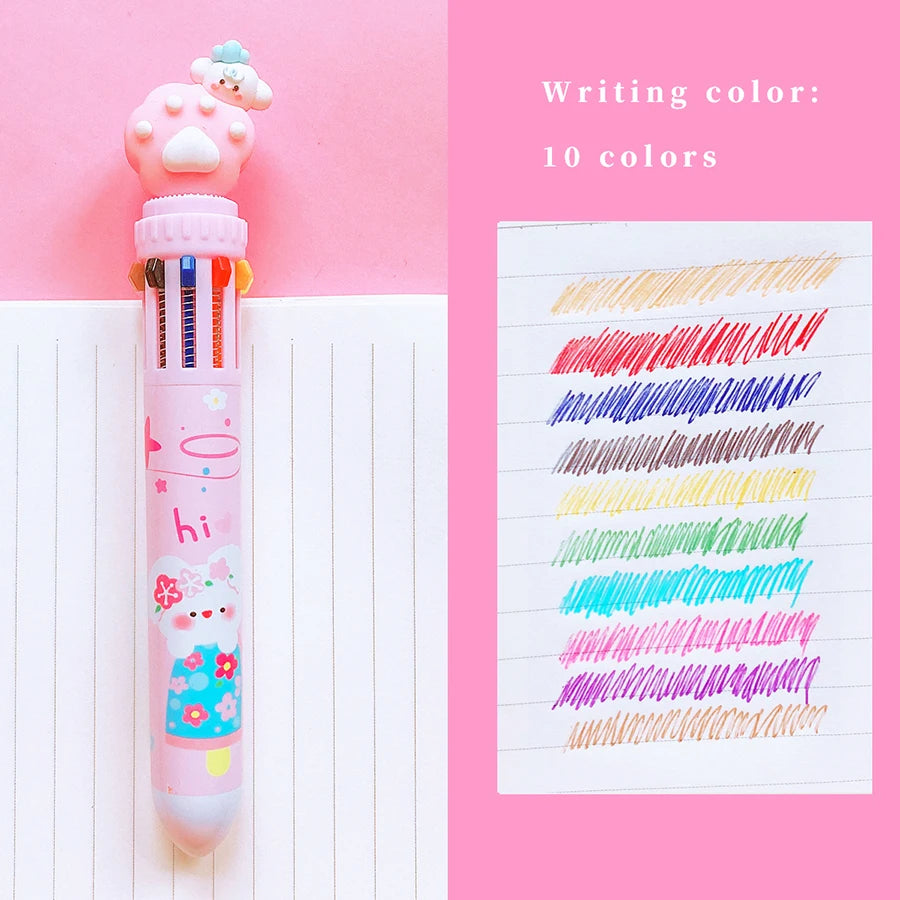 Kawaii Cat Paw Silicone Ballpoint Pen 🎀 | 10 Colorful Chunky Writing Tools for School & Office 🐾✨