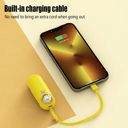 Kawaii 5000mAh Mini Power Bank 🌈 Cute Cartoon Design with Built-in Cable for Universal Phones 📱✨