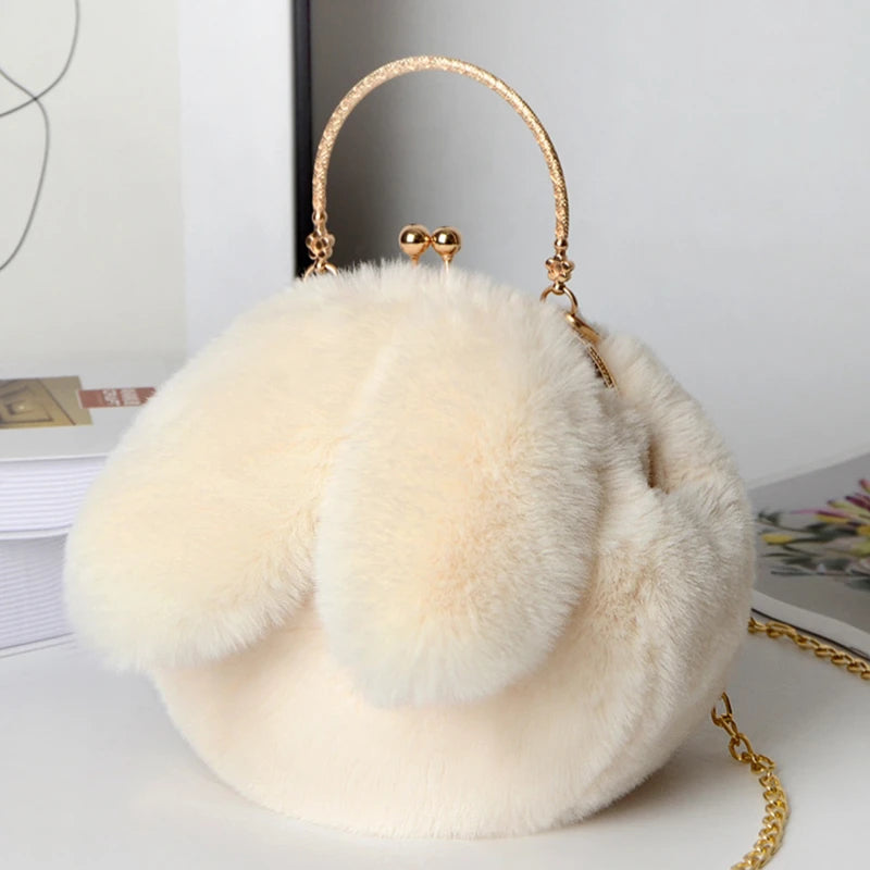 Adorable Kawaii Plush Rabbit Ear Crossbody Bag 🐰💕 - Perfect Cute Purse for Women & Girls! 👜✨