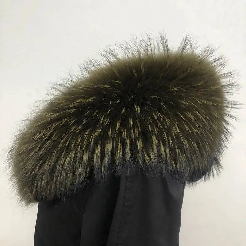 Lux Raccoon Fur Collar Scarf For Women 🧣 Warm Winter Essential