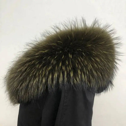 Lux Raccoon Fur Collar Scarf For Women 🧣 Warm Winter Essential