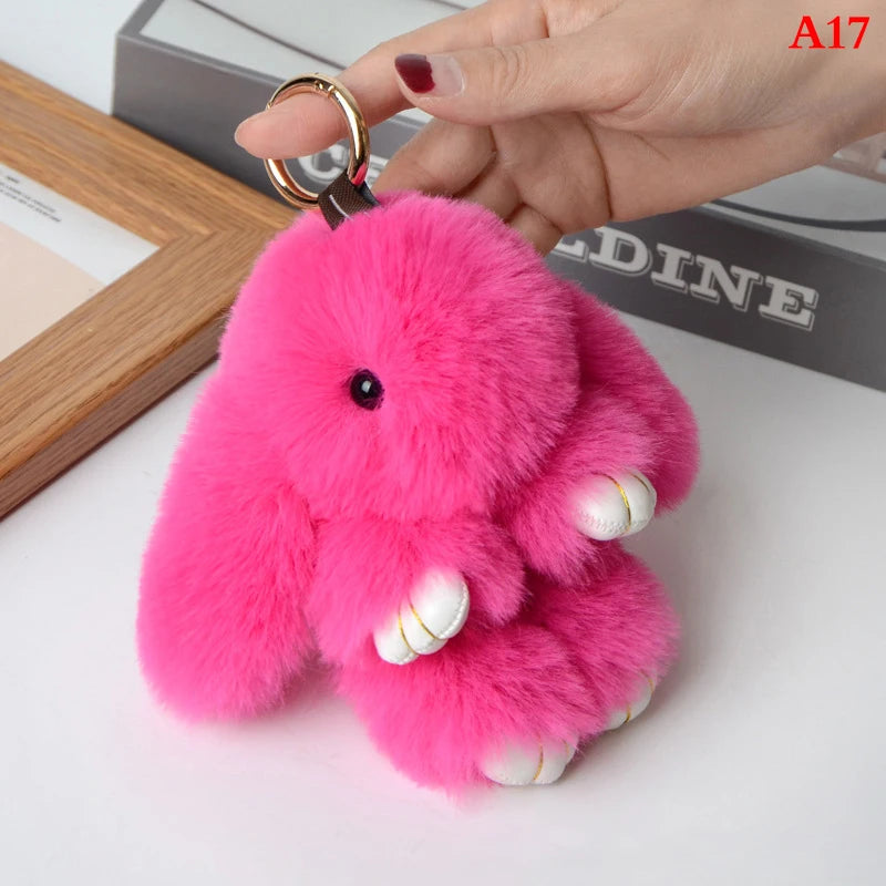Fluffy Bunny Keychain 🐰✨ Adorable Pom Pom Charm for Bags & Keys! 🐇💖 - Pixie Quill