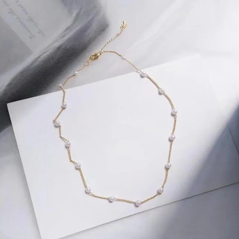 Kawaii Gold Pearl Choker Necklace 🌟✨ | Trendy Beads Chain for Girls 🌸💕 | Gothic Style Jewelry for Parties!