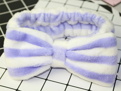Women Wash Face Makeup Soft Coral Fleece Elastic Headband Head Wrap Cute Rabbit Bow Animal Ears Hairband Girl Hair Accessories