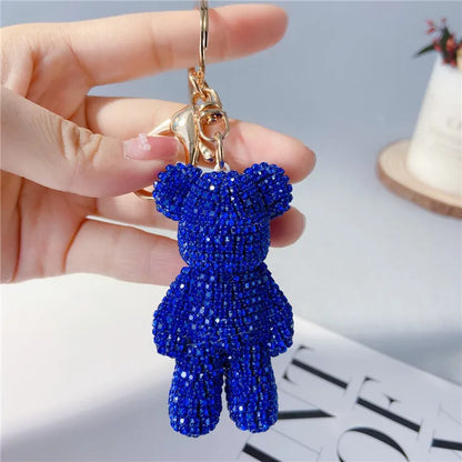 Diamond Studded Teddy Bear Keychain Cartoon Doll Charm 🐻✨