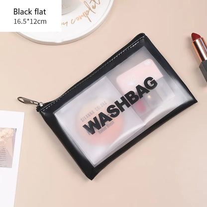 Kawaii Waterproof Travel Makeup Bag 🌟✨ | Cute Transparent Cosmetic Organizer for Women 💖✈️