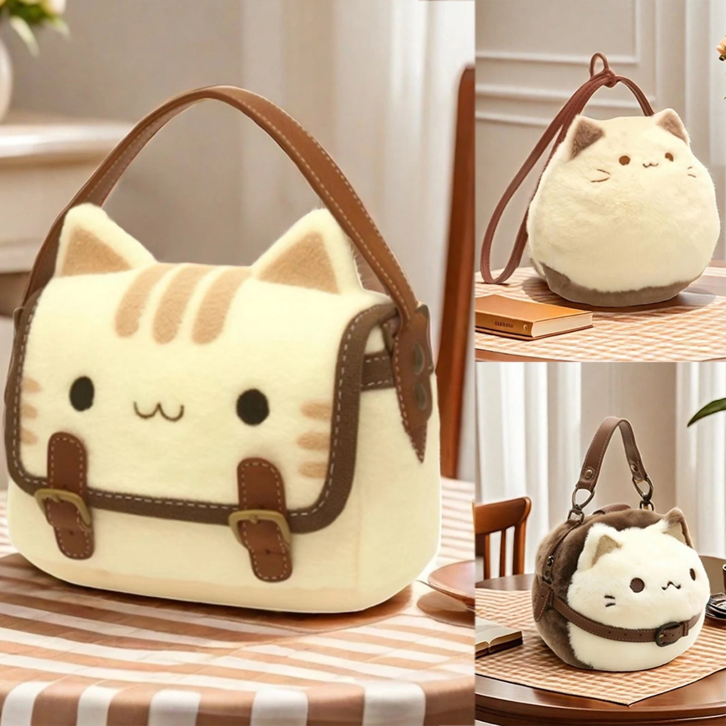 Kawaii Plush Cat Backpack 🐾✨ Adorable Lightweight Daypack for Kids & Teens - Perfect Travel Companion! 🌟🎒