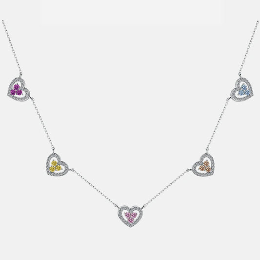 Kawaii Sparkling Heart Pendant Necklace 💖✨ | S925 Silver with 5A Zircon | Perfect Gift for Girls & Women 🌟