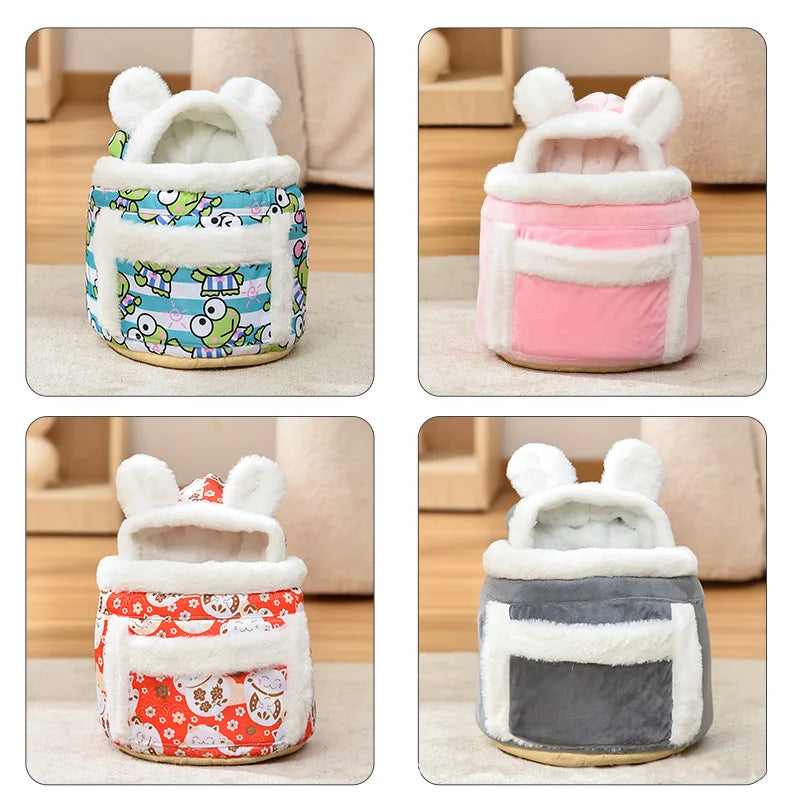 Cozy Kawaii Cat & Dog Backpack 🐾💖 | Velvet Nest Pouch for Snuggly Adventures | Warm & Comfy Pet Carrier 🐱🐶✨