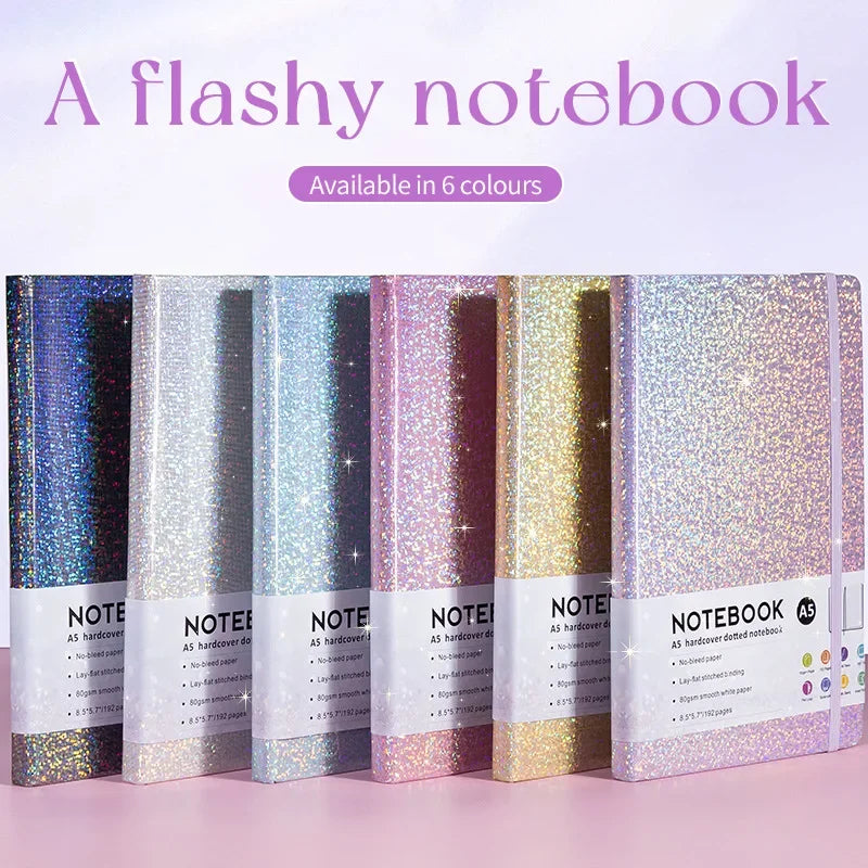Kawaii Starry Sky A5 Notebook 🌌✨ | Cute PU Leather Cover with Elastic Tape & Pen Insert for Office Magic! 📒✍️